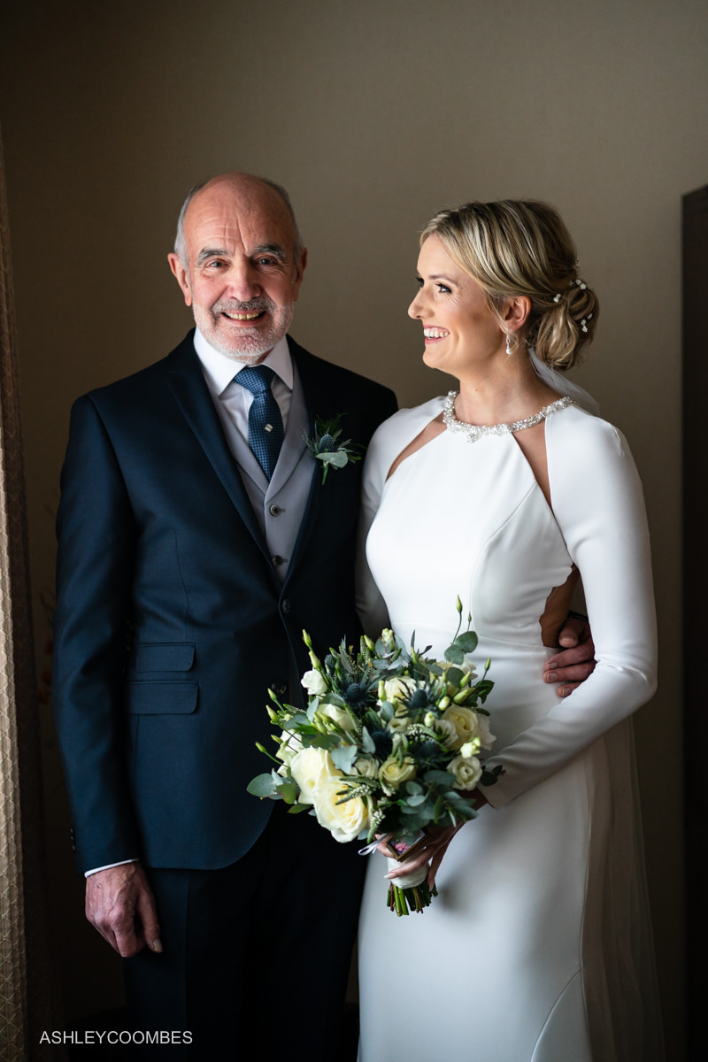 Bride and father portrait