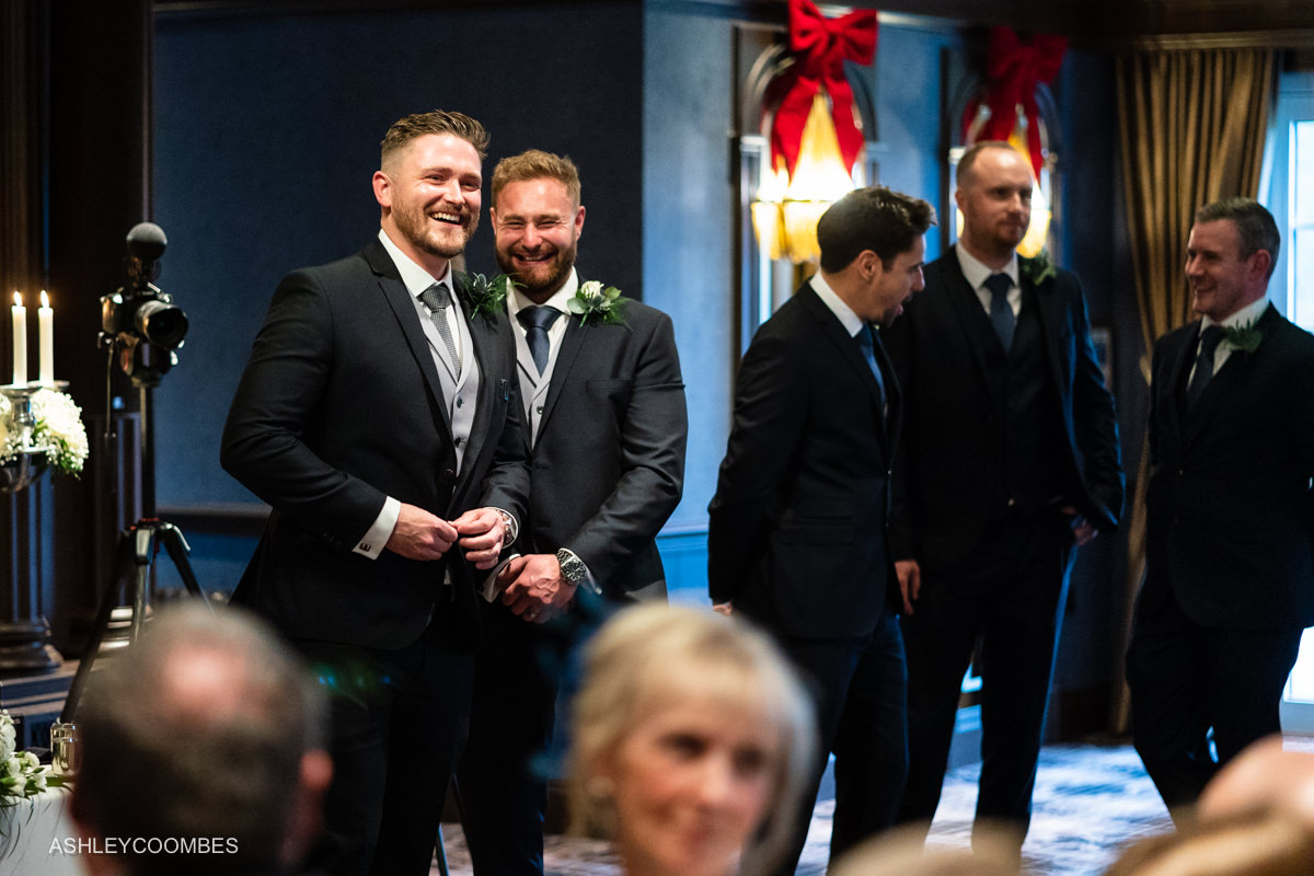 groom with best man and ushers