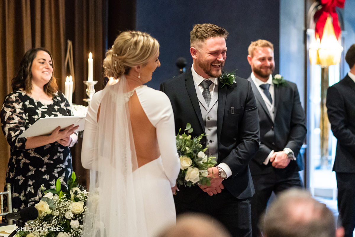 groom laughing