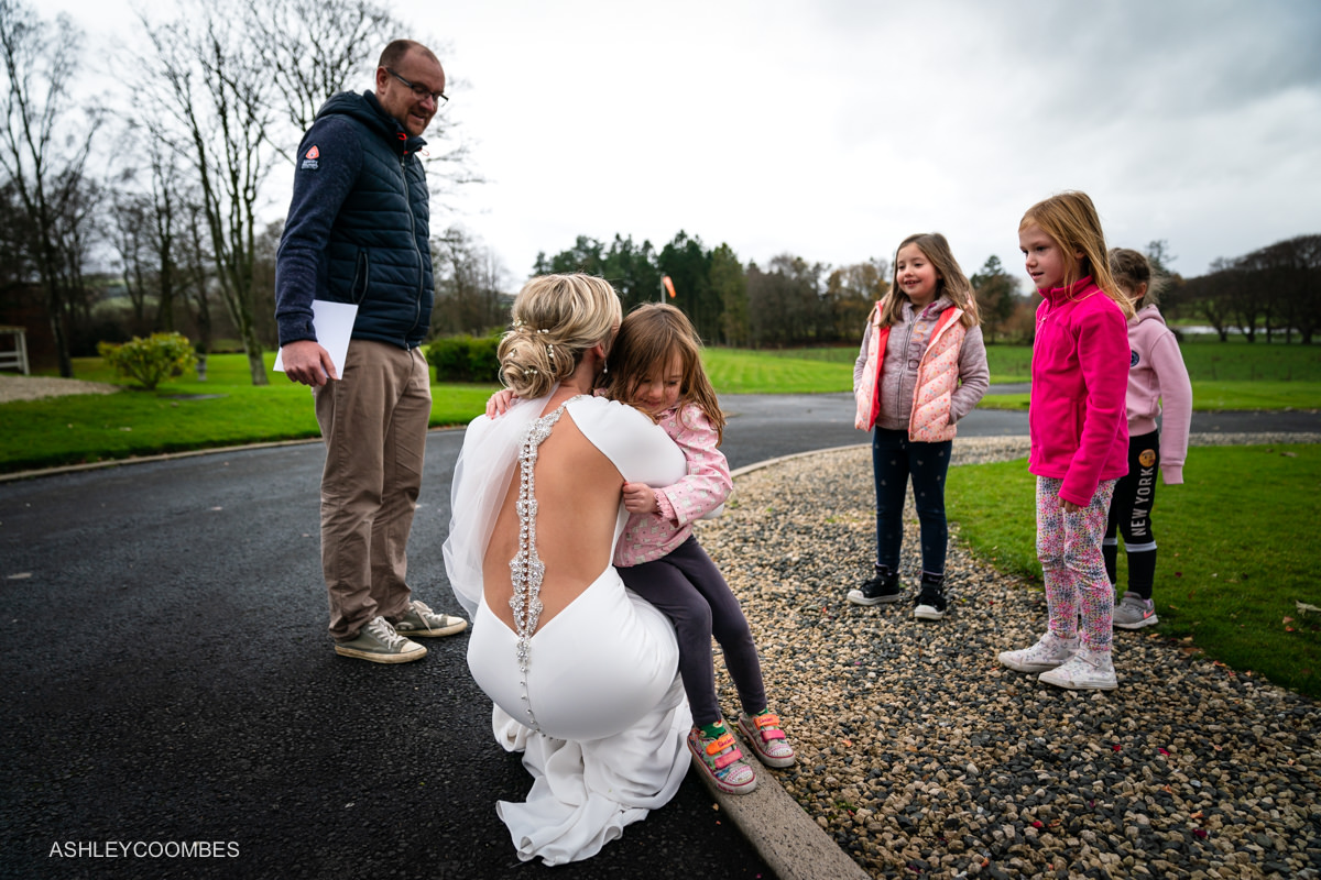 bride and kids