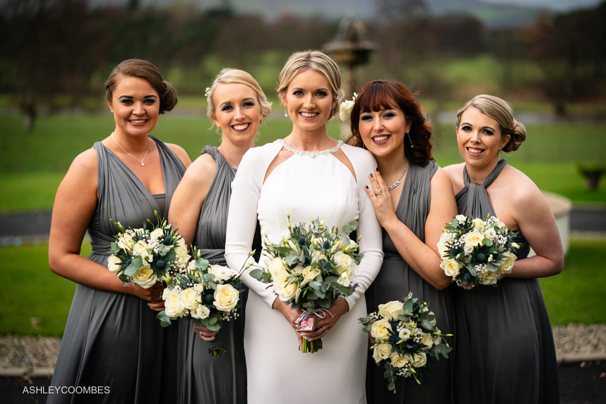 bride and bridesmaids portrait