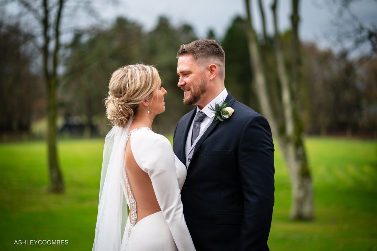 bride and groom natural unposed portrait