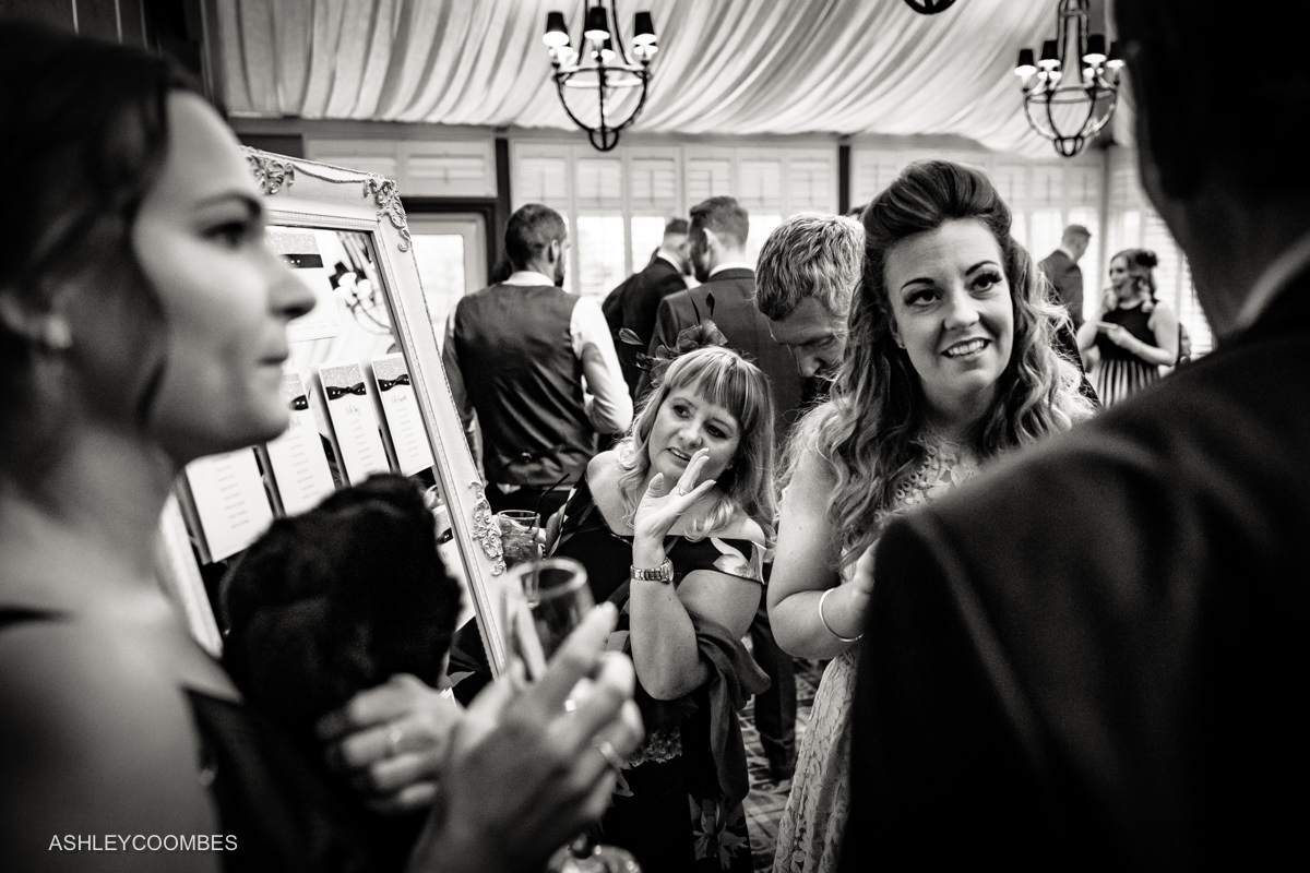 wide angle photo of reception chat