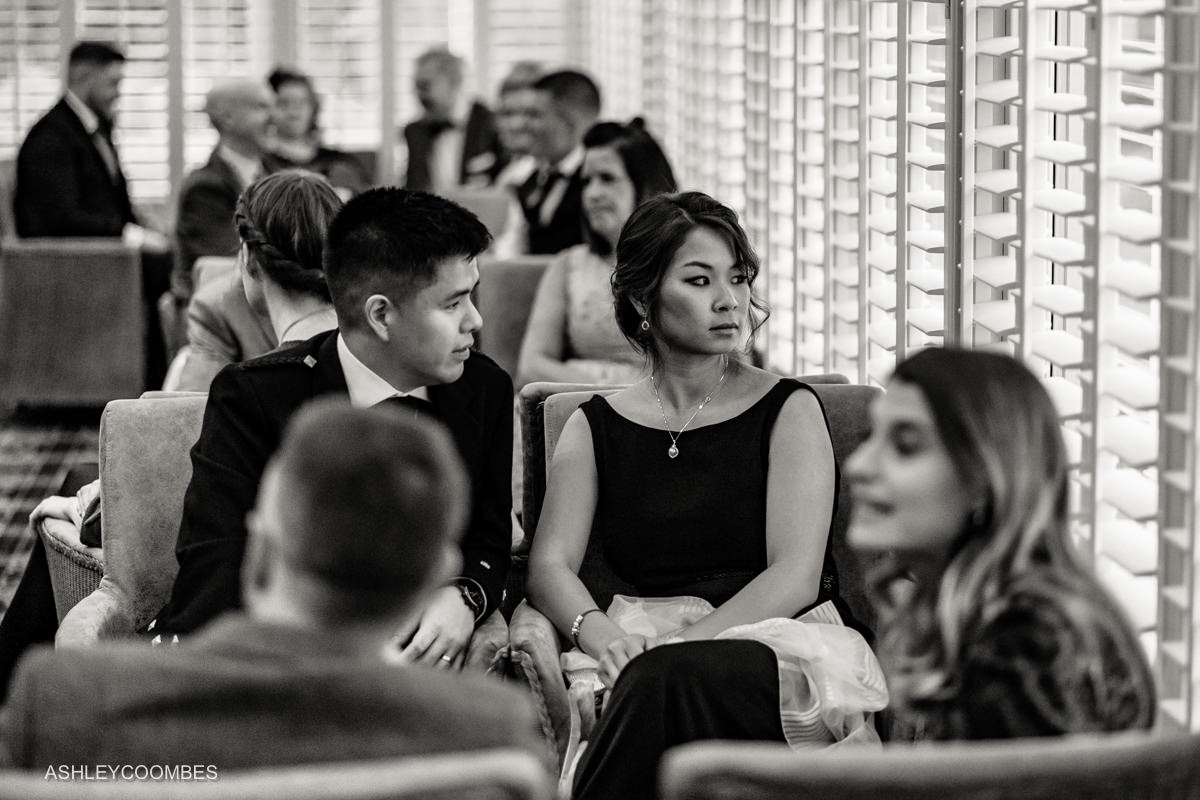 reception black and white photo