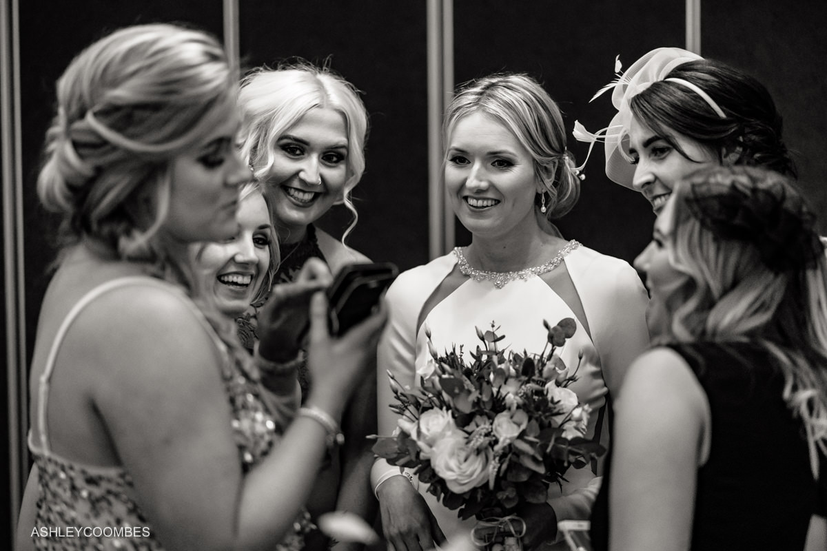 bride with friends