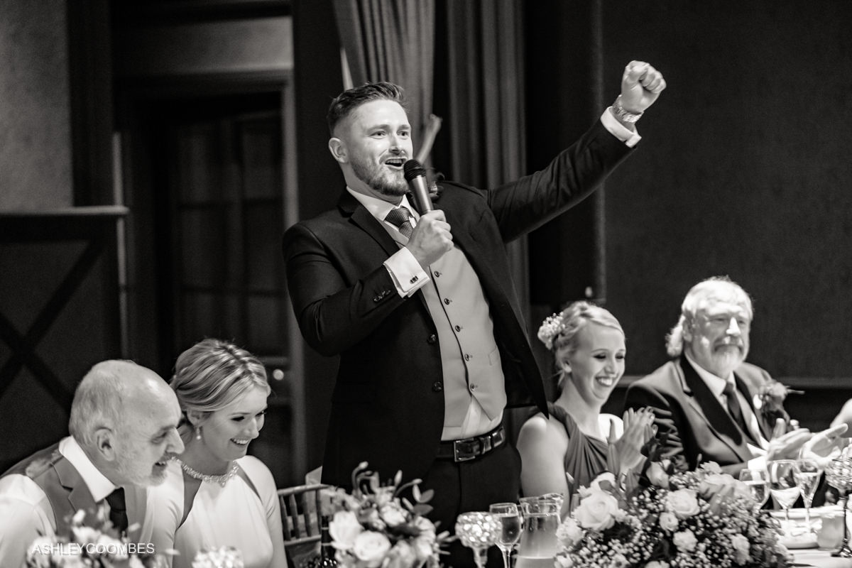 groom speech cheering